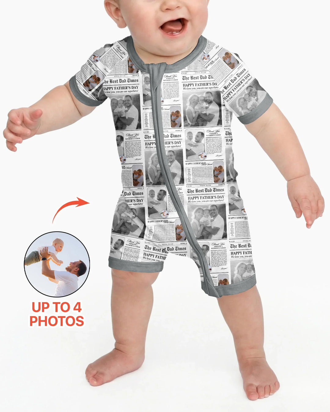 Custom Photo The Best Dad Times Bamboo Shorty Zippy