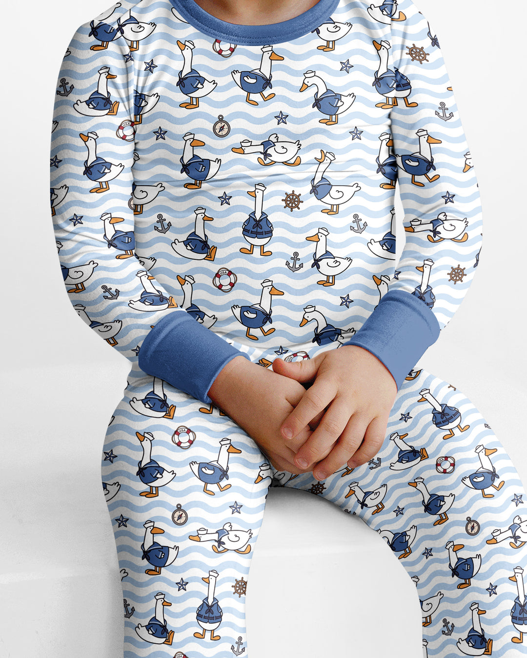 Silly Goose Sailor Bamboo Two Piece Long Sleeve Pajama Set