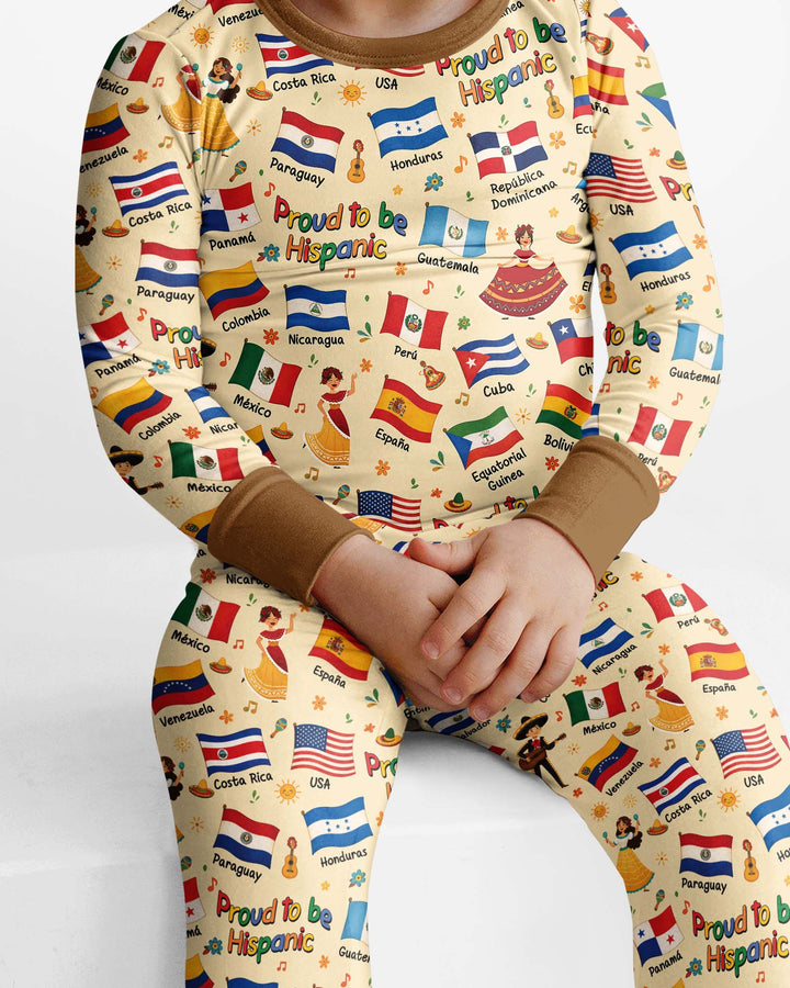 Zweiteiliges Langarm-Pyjama-Set mit Sommerfrüchten