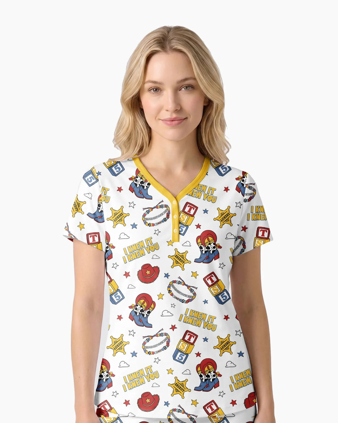 Little Cowgirl Bamboo Women Short Sleeve Short Pajama Set