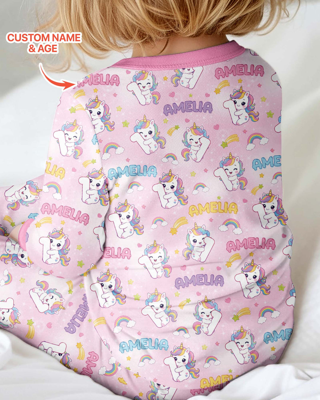 Custom Name Kawaii Unicorn Birthday Bamboo Convertible Zippy