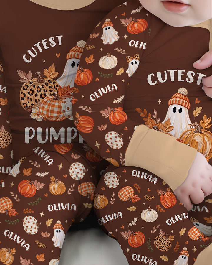 Cutest Pumpkin In The Patch Custom Name Bamboo Convertible Zippy