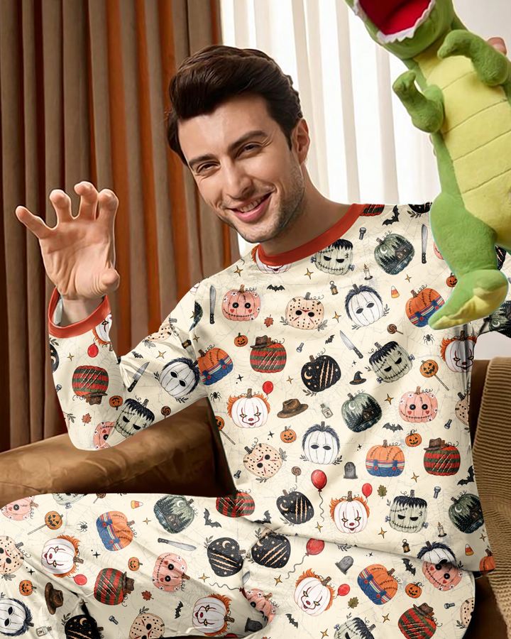 Horror Movie Pumpkins Bamboo Men's Pajama Set