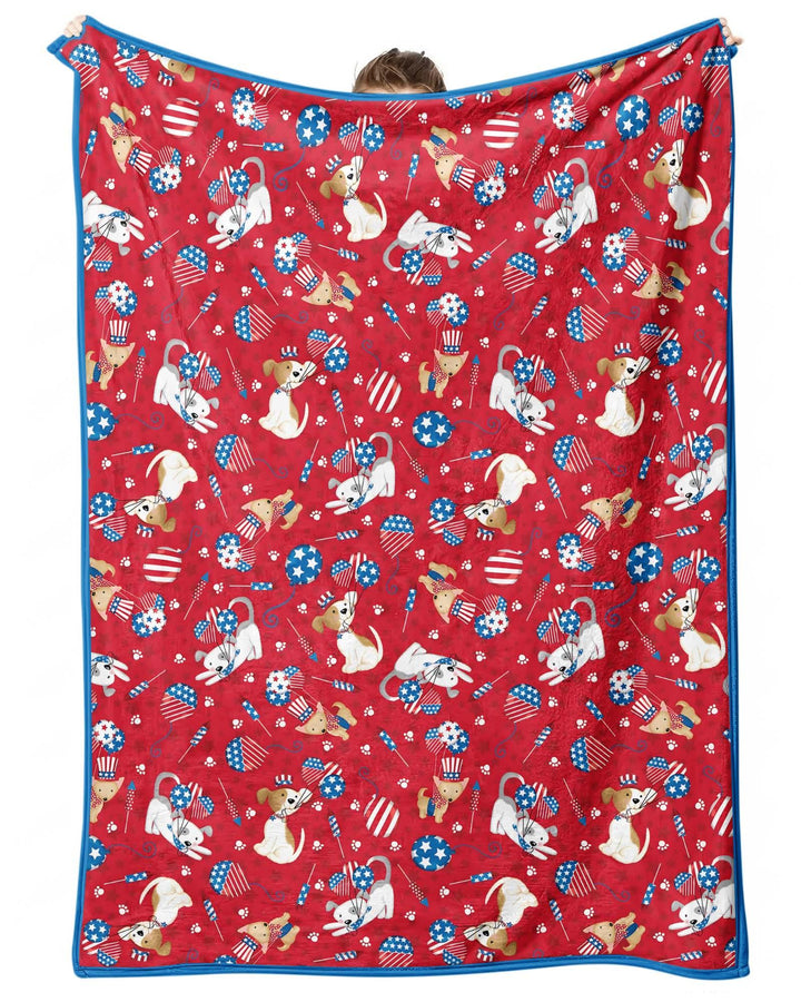 Red, White & Woof Family Matching Bamboo Blanket