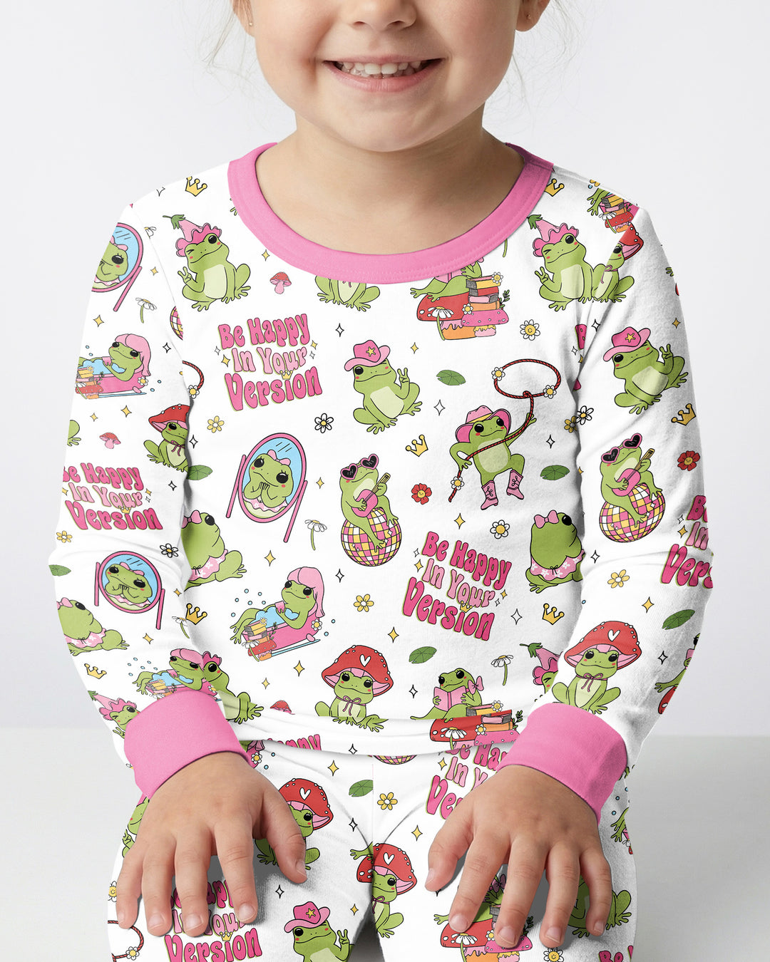 Be Happy In Your Version Bamboo Two Piece Long Sleeve Pajama Set