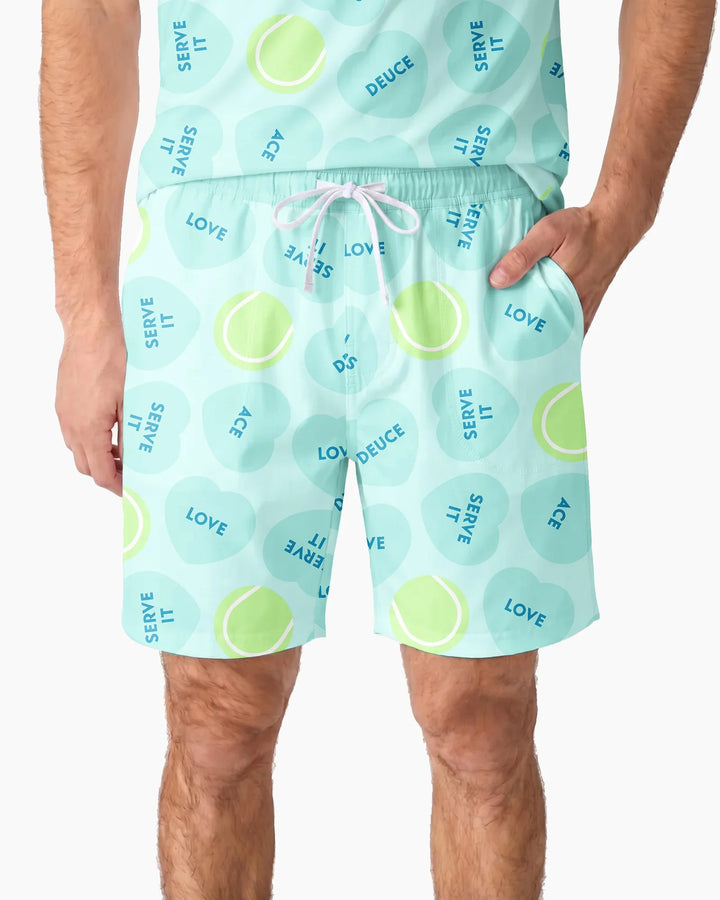 Tennis with Love Bamboo Men Short Sleeve Short Pajama Set