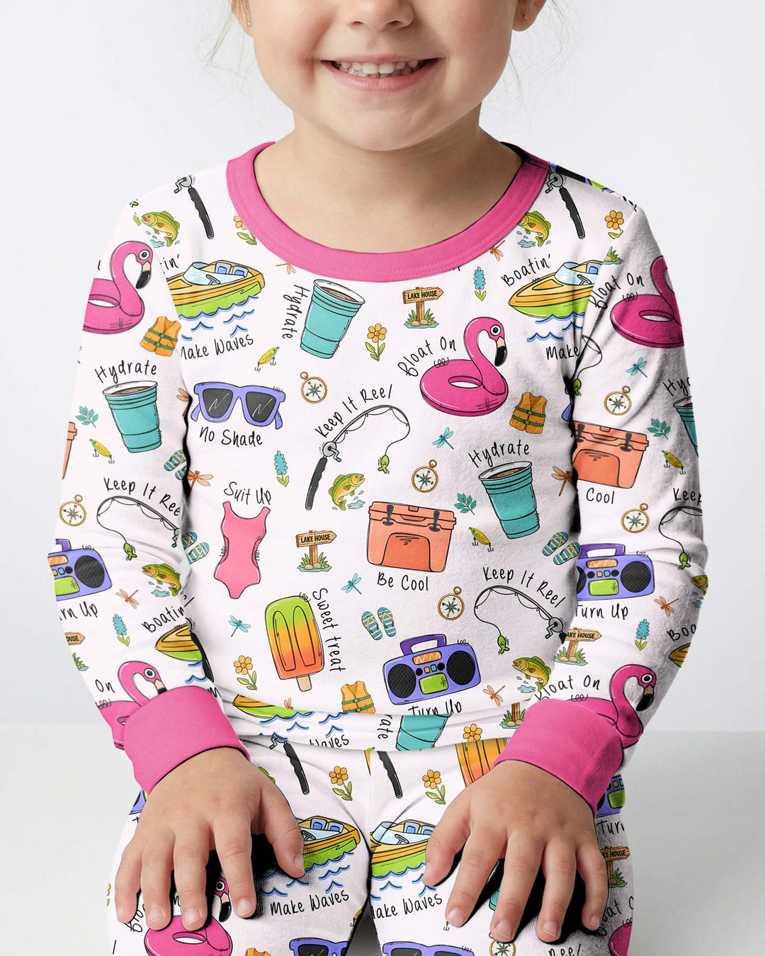 Zweiteiliges Langarm-Pyjama-Set mit Sommerfrüchten