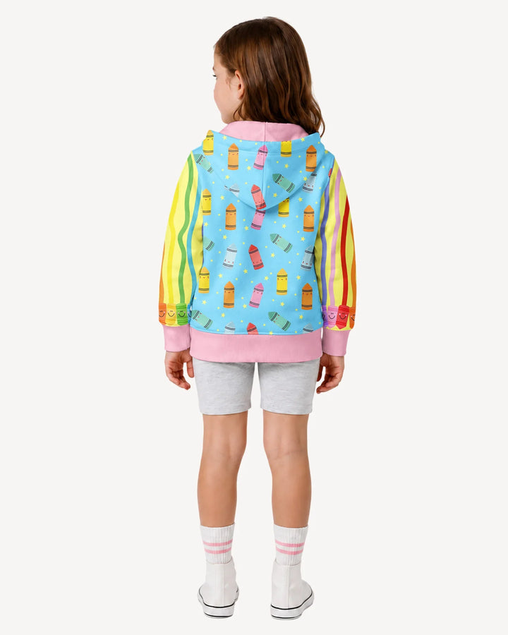 Kapuzenpullover aus Bambus mit hebräischem Alphabet und Reißverschluss