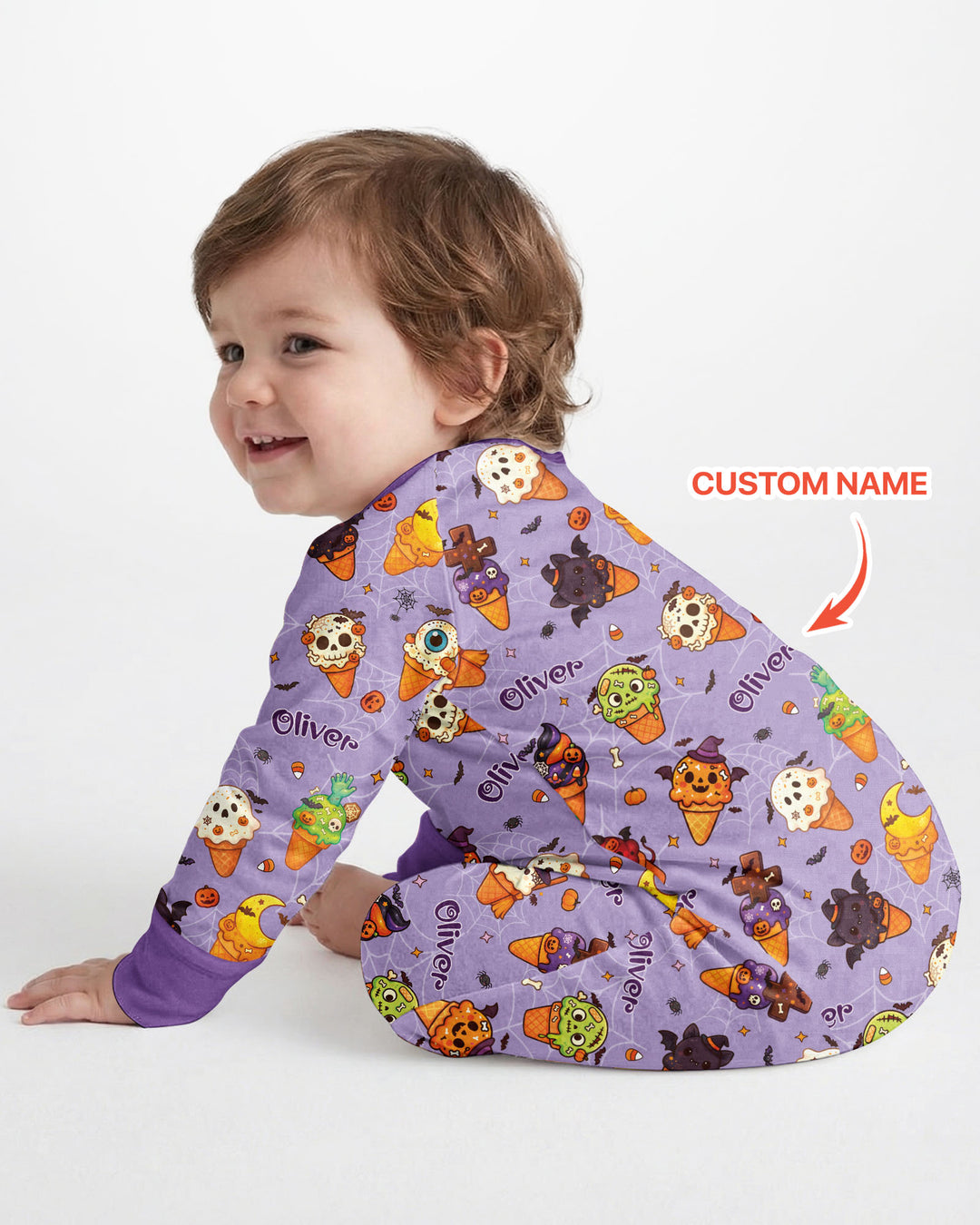 Custom Name Halloween Ice Cream Bamboo Convertible Zippy