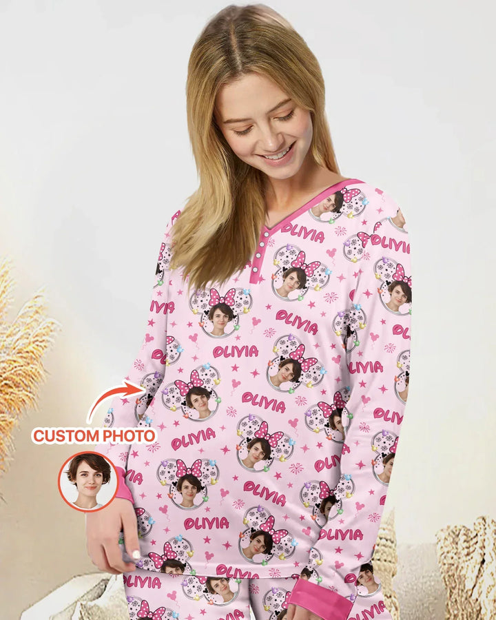 Custom Photo Little Princess Bamboo Women Pajama Set