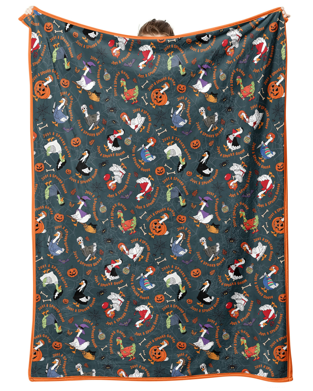 Just A Spooky Goose Family Matching Bamboo Blanket