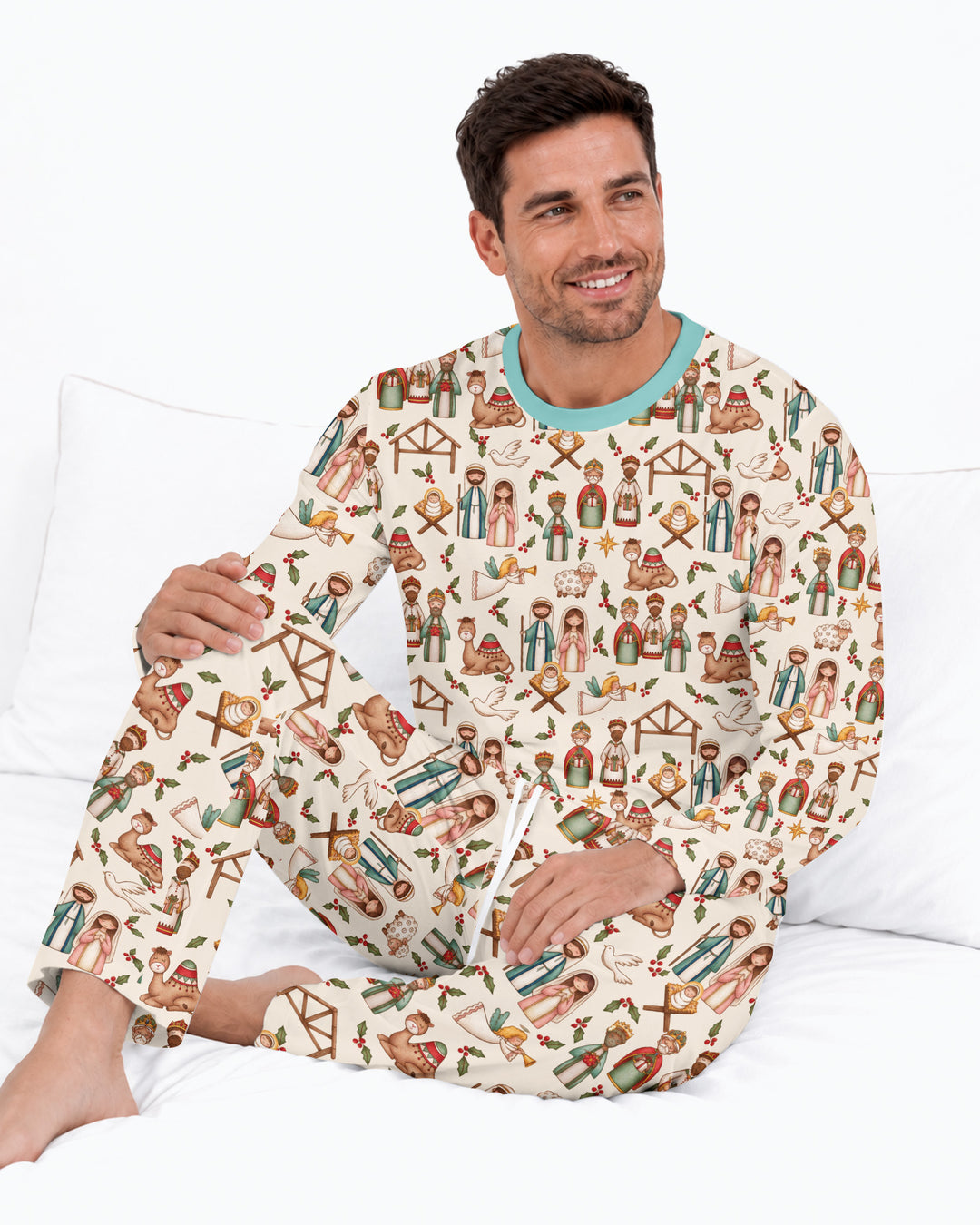 Holy Night Nativity Bamboo Men's Pajama Set