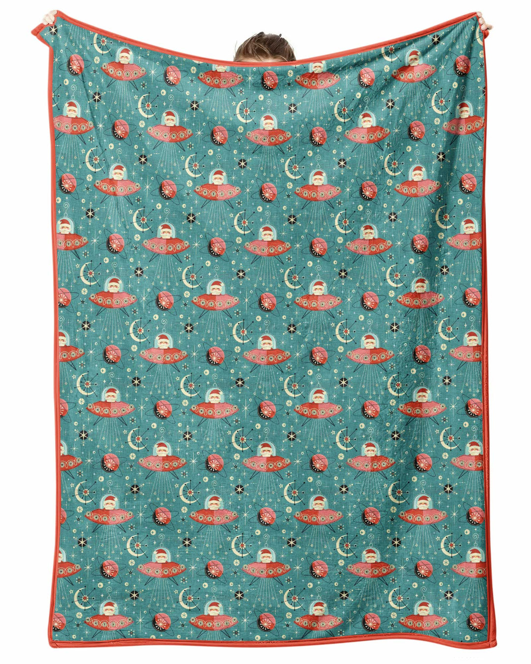 Atomic Santas in Space Bamboo Blanket