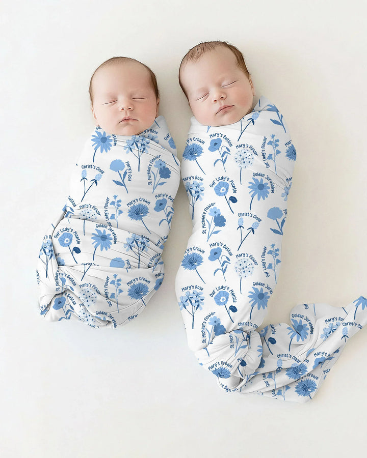 Mary's Garden swaddle blanket