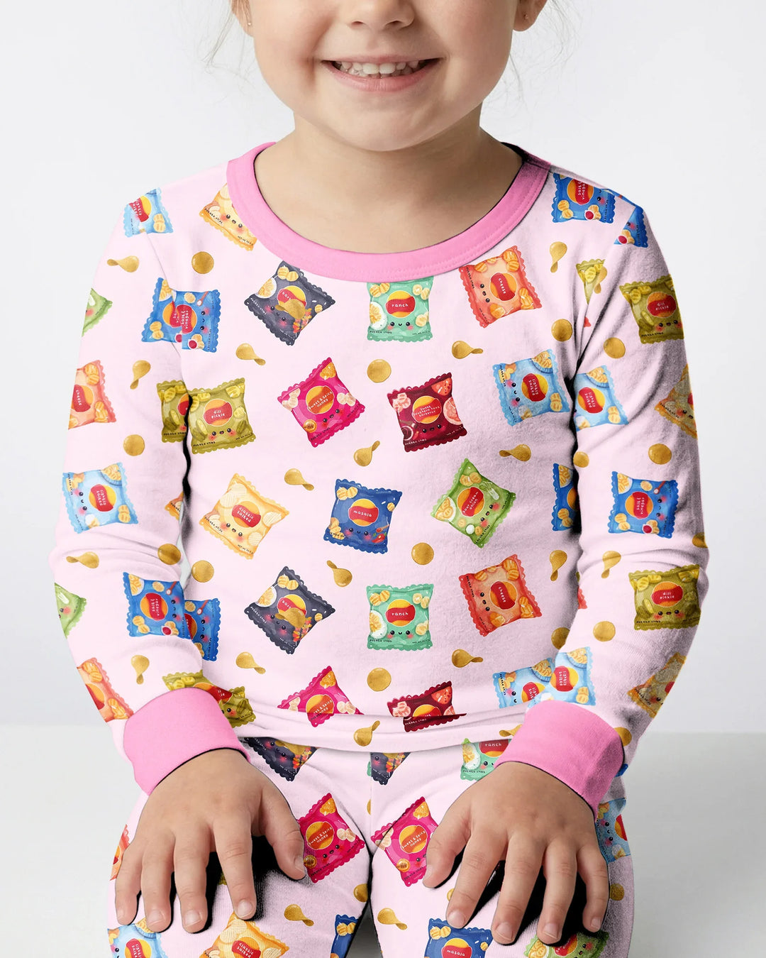 Potato Chips Bamboo Two Piece Long Sleeve Pajama Set