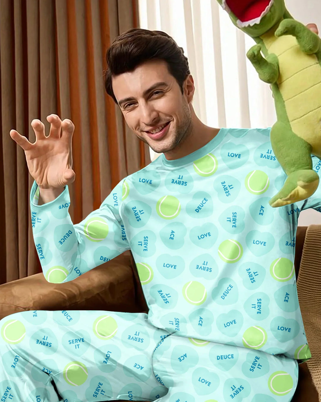 Tennis with Love Bamboo Men's Pajama Set
