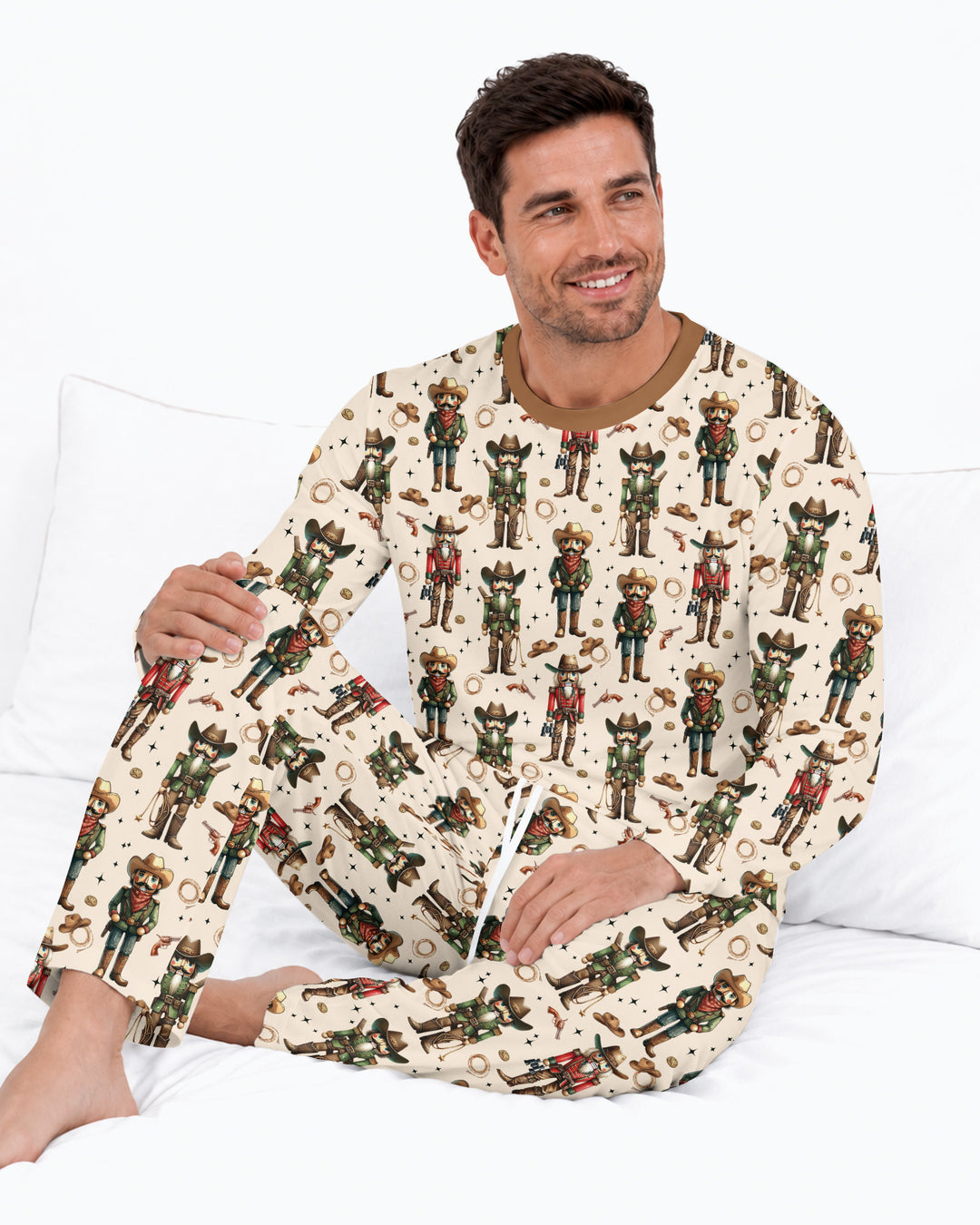 Western Christmas Cowboy Nutcracker Bamboo Men's Pajama Set