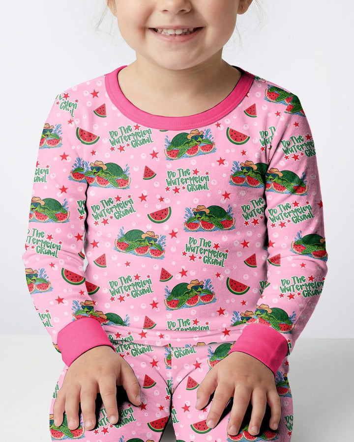 Zweiteiliges Langarm-Pyjama-Set mit Sommerfrüchten