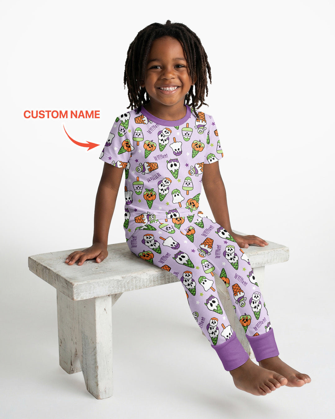 Conjunto de pijama de dos piezas de bambú de manga corta, plantilla personalizada