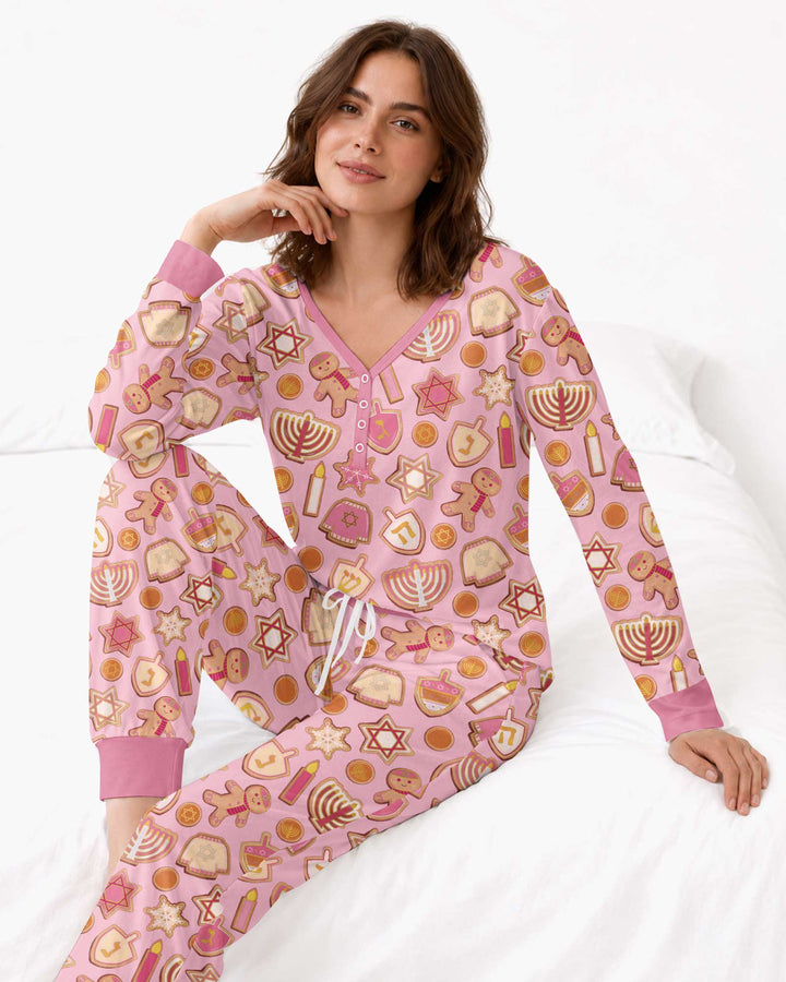 Hanukkah Cookies Bamboo Women Pajama Set