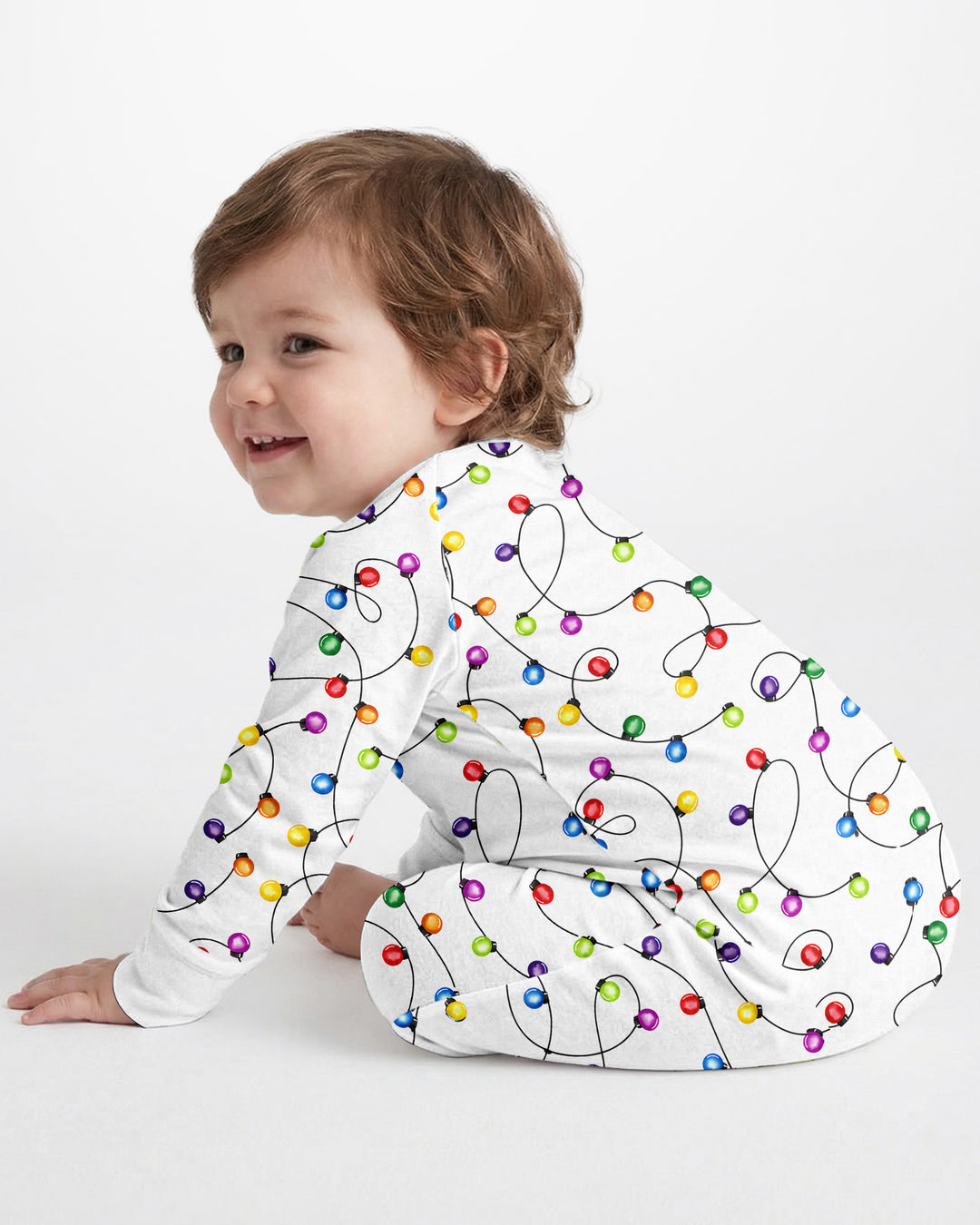 Babys erster Weihnachtslichter-Schlafanzug – Bunt &amp; Gemütlich