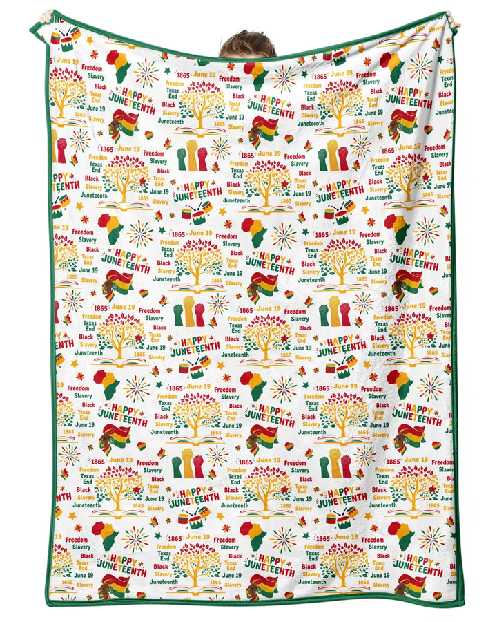 Happy Juneteenth Bamboo Blanket