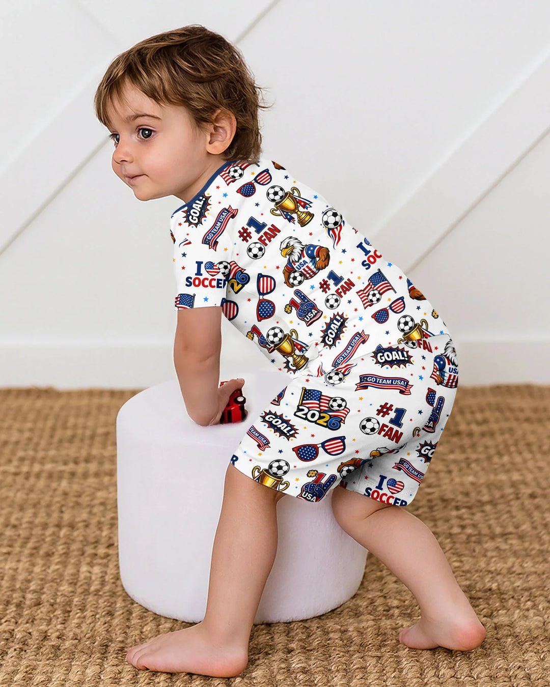 Conjunto de Pijama de Dos Piezas de Bambú con Mangas Cortas y Pantalones Cortos