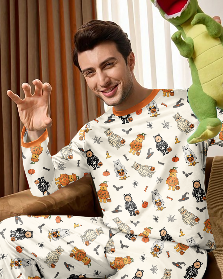 Retro Trick Or Treat Bamboo Men's Pajama Set