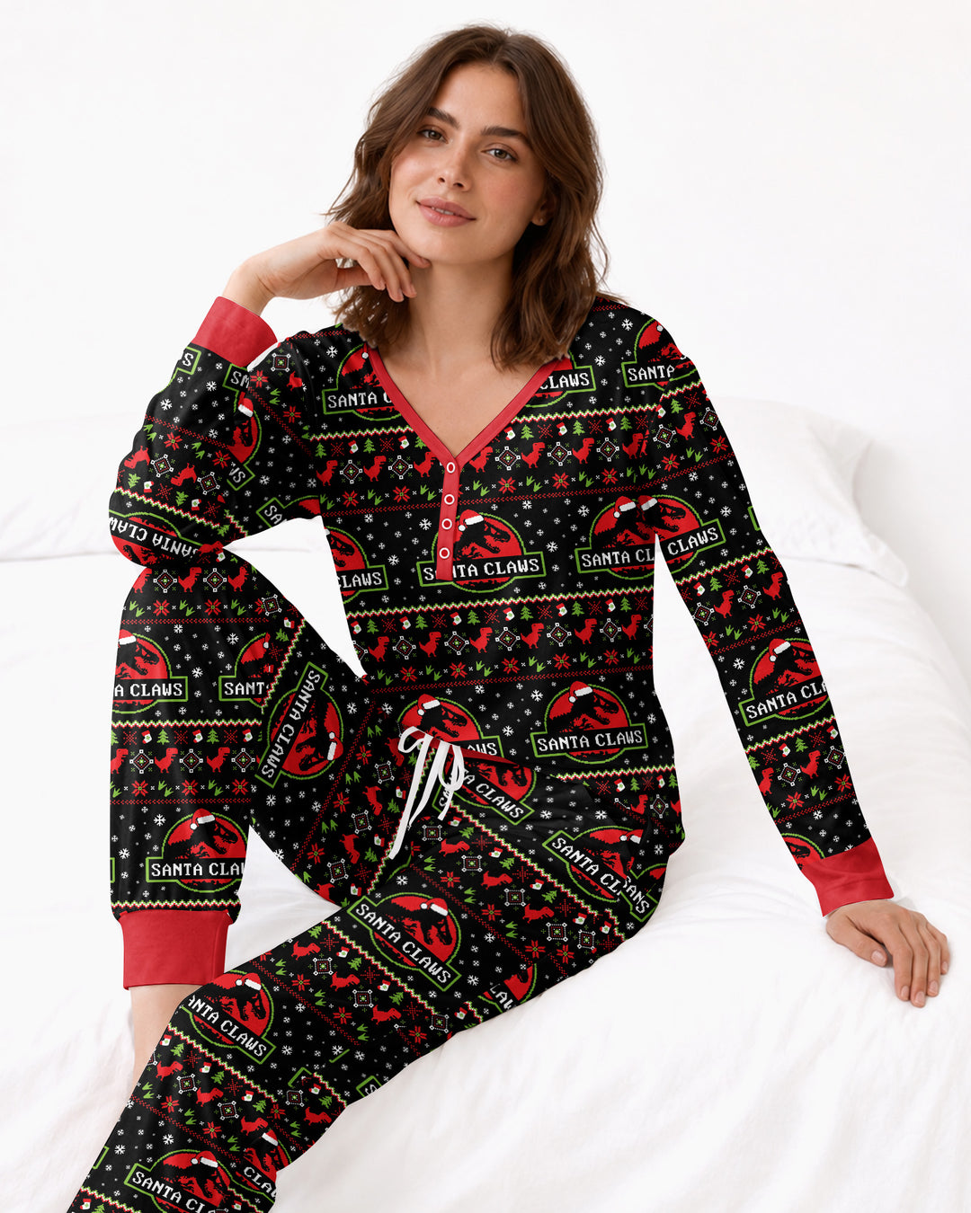 Santa Claws Christmas Bamboo Women Pajama Set