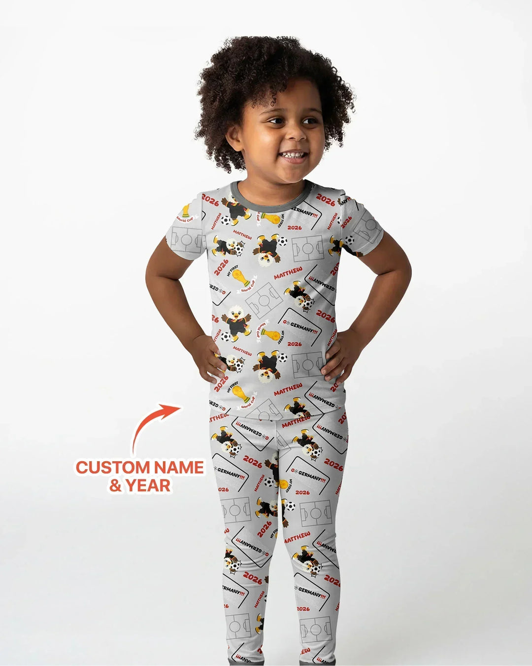 Conjunto de pijama de dos piezas de bambú de manga corta, plantilla personalizada
