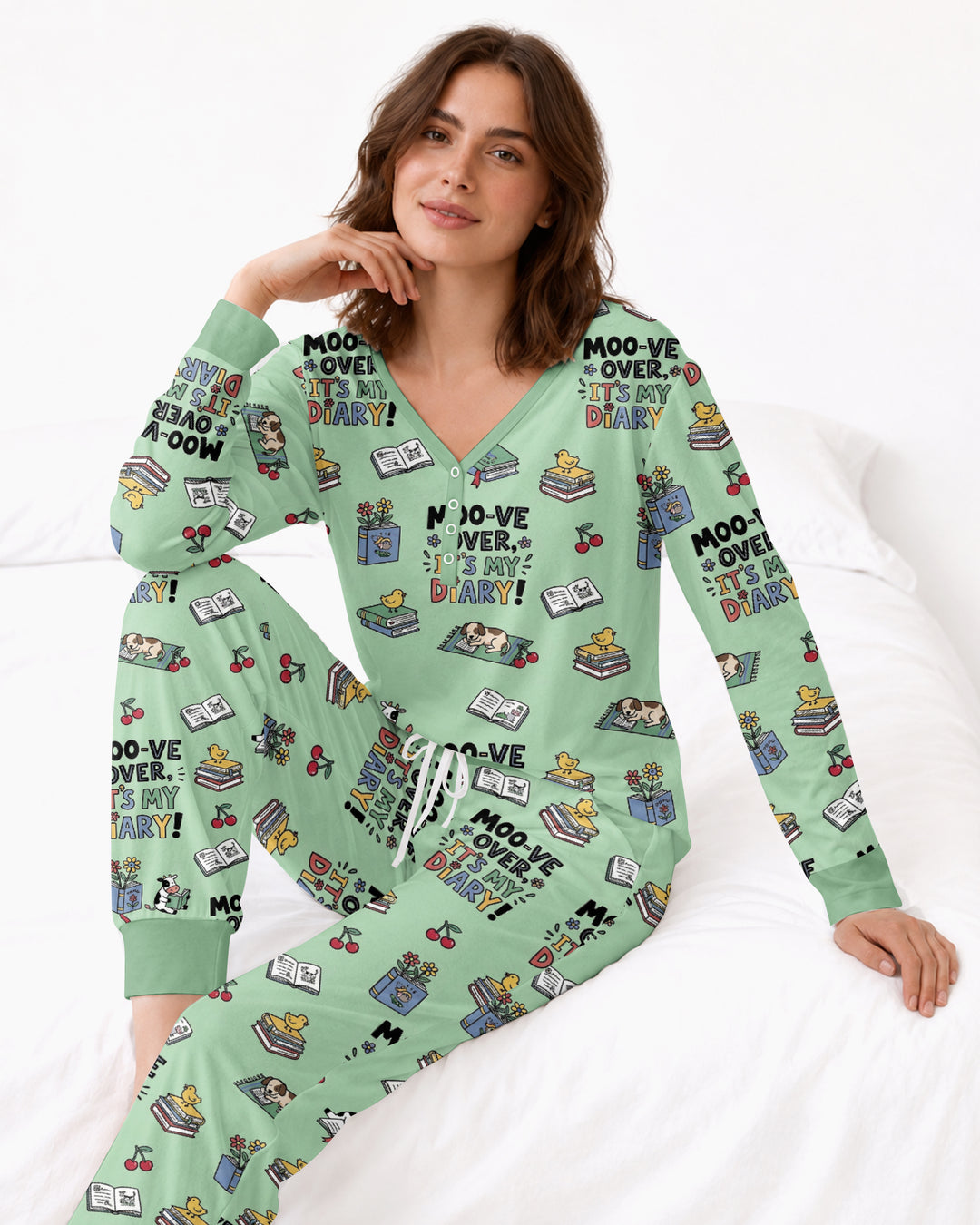 Moove Over Its My Diary Bamboo Women Pajama Set