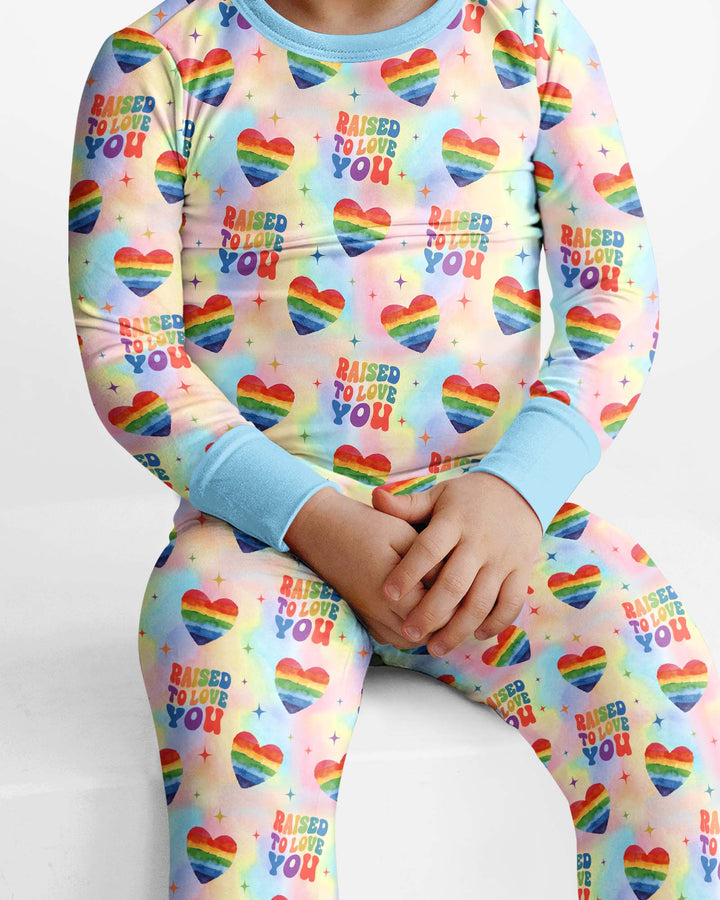 Raised To Love You Bamboo Two Piece Long Sleeve Pajama Set