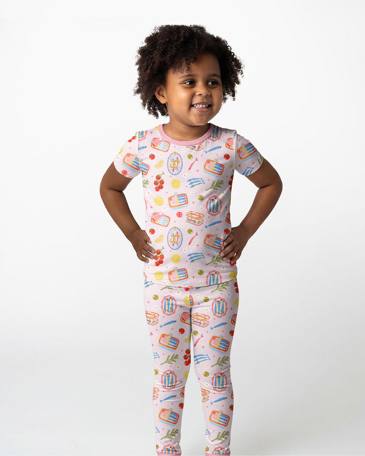Preppy Sardines Bamboo Two Piece Short Sleeve Pajama Set