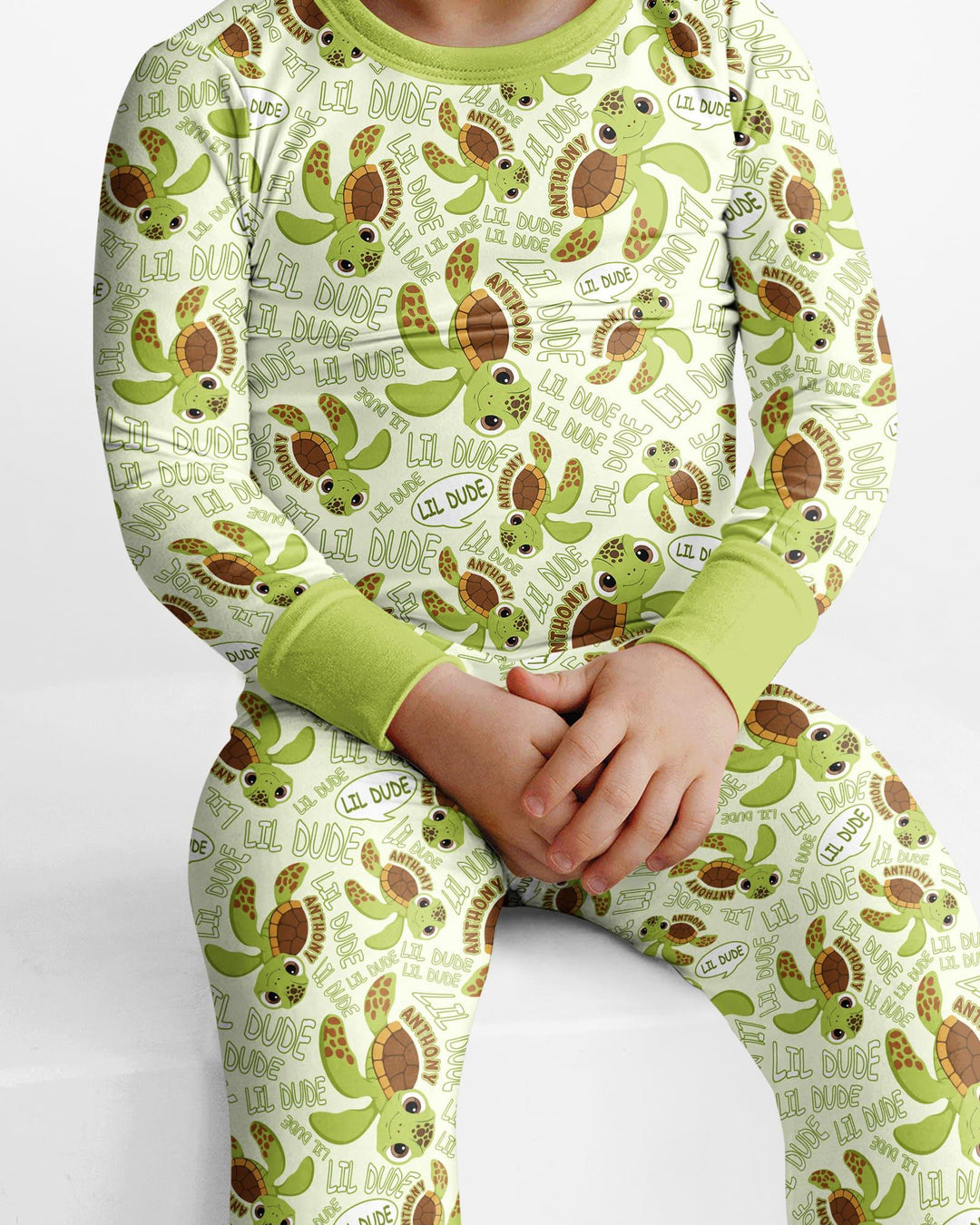 Conjunto de pijama de dos piezas de bambú con mangas largas, plantilla PERSONALIZADA