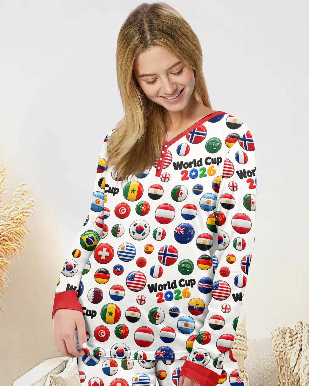 Soccer Cup All Country Balls Bamboo Women Pajama Set