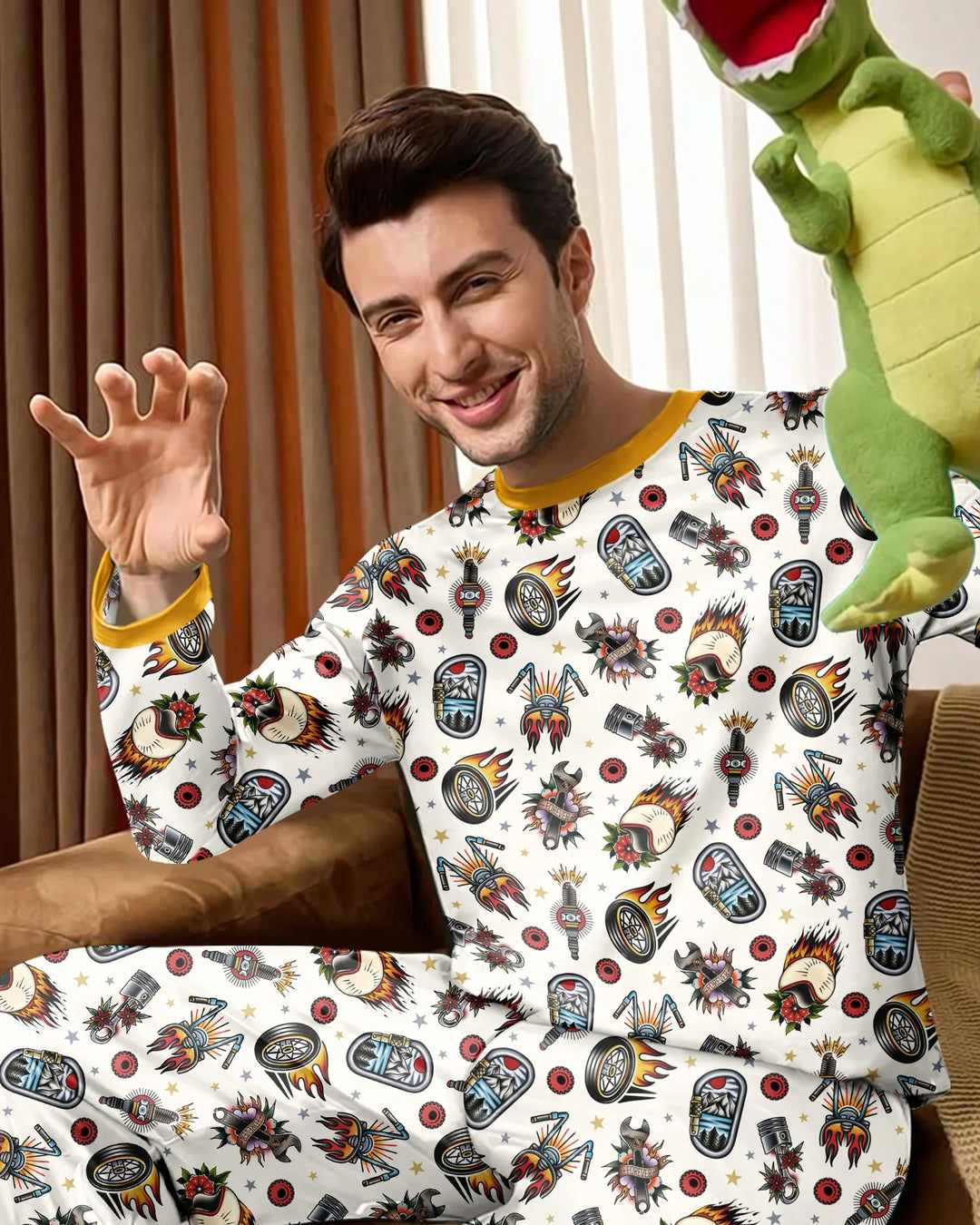 Born to Ride Together Family Matching Bamboo Men's Pajama Set