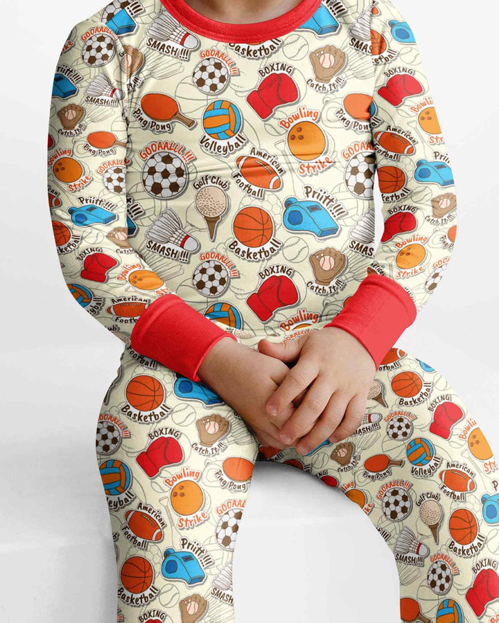 Zweiteiliges Langarm-Pyjama-Set mit Sommerfrüchten