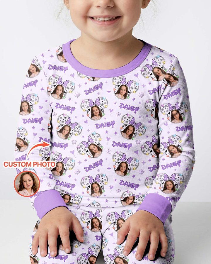 Custom Photo Little Princess Bamboo Two Piece Long Sleeve Pajama Set