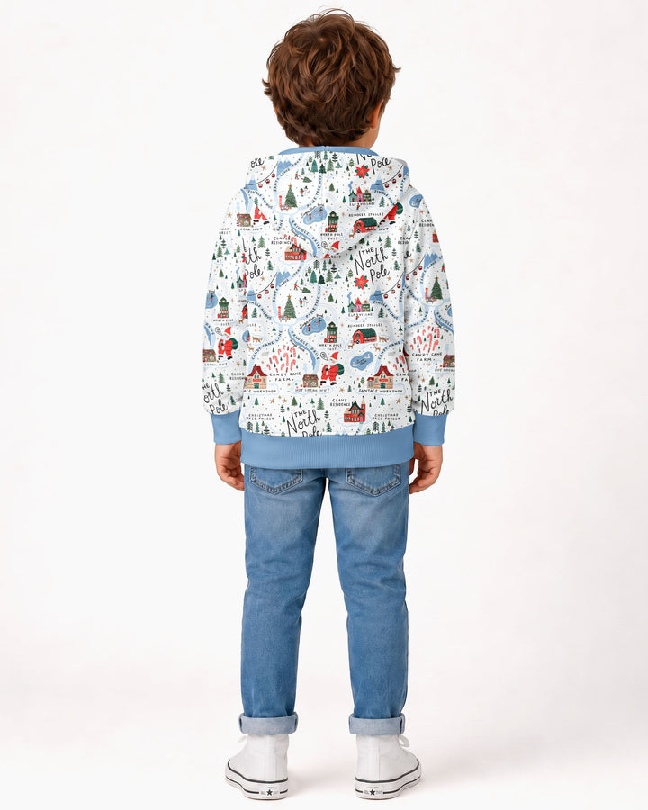 The North Pole Map Bamboo Zip Hoodie