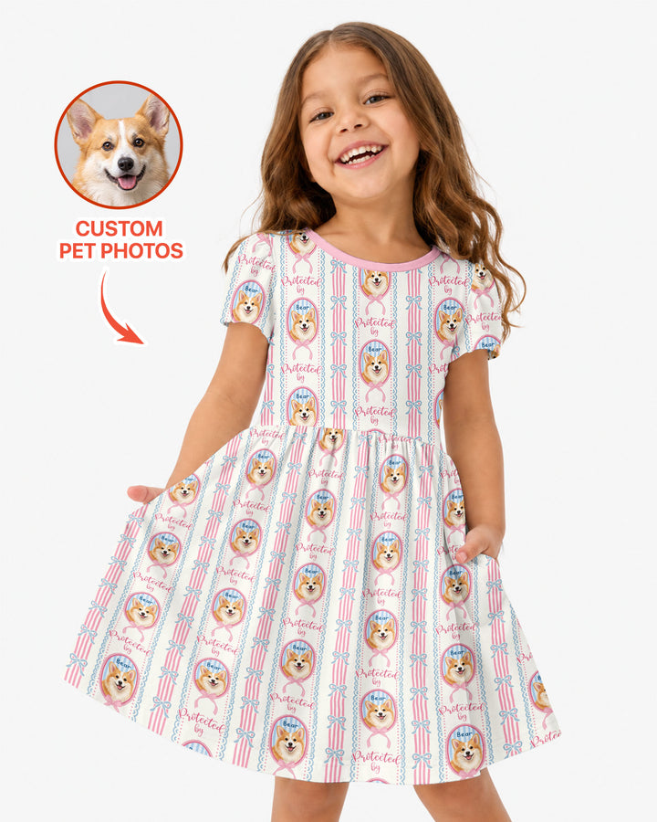 Custom Coquette Pet Photo Little Protector Bamboo Twirl Dress