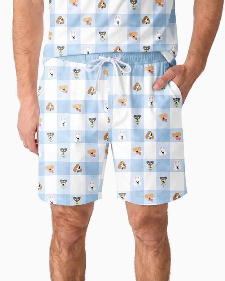Plaid Pals Family Matching Bamboo Men Short Sleeve Short Pajama Set