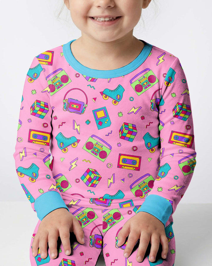 Zweiteiliges Langarm-Pyjama-Set mit Sommerfrüchten