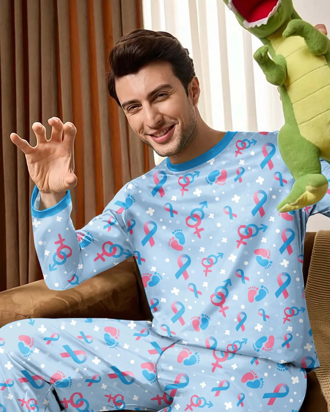 Infertility Awareness Blue and Pink Bamboo Men's Pajama Set