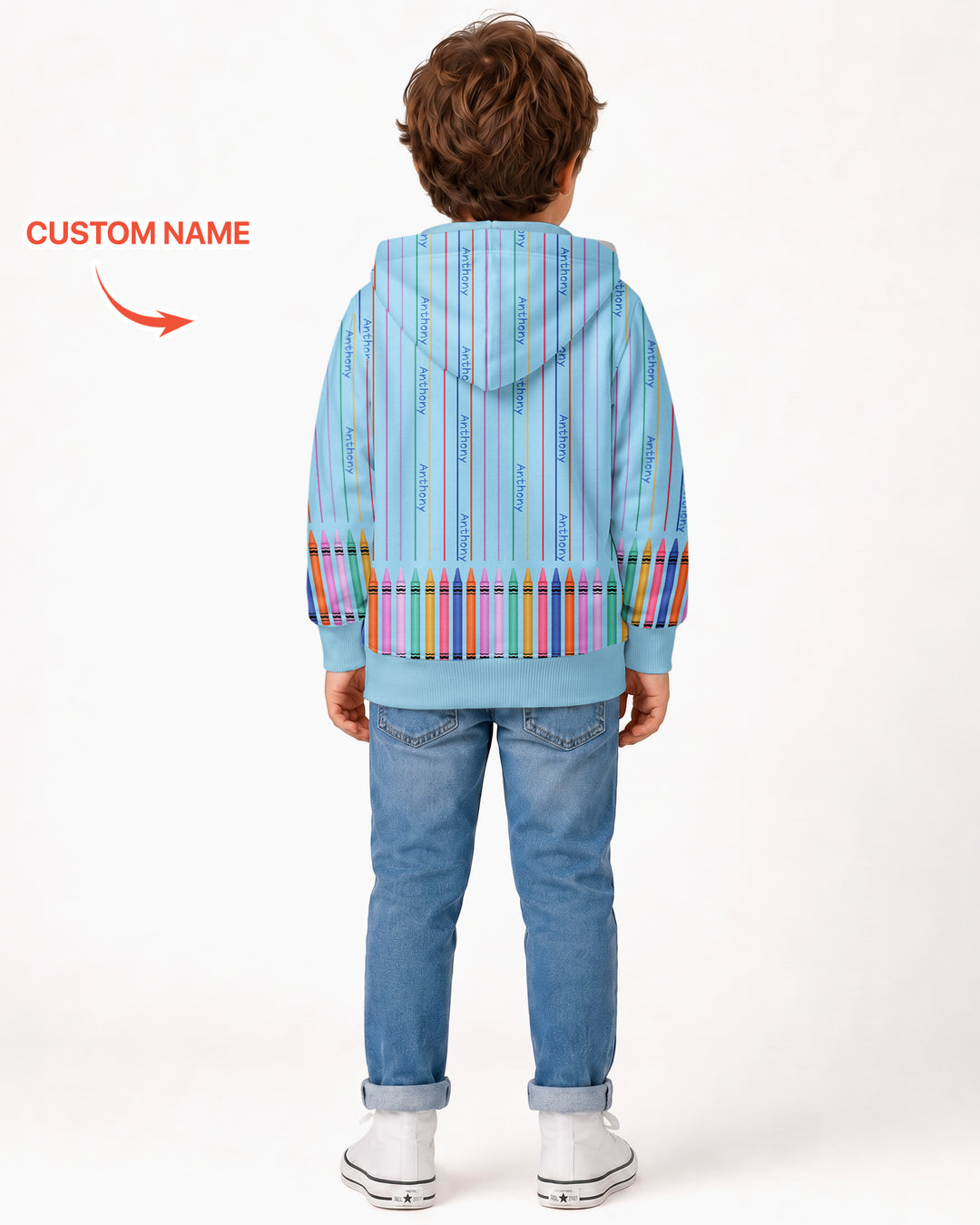 Sudadera con capucha y cremallera de bambú personalizada