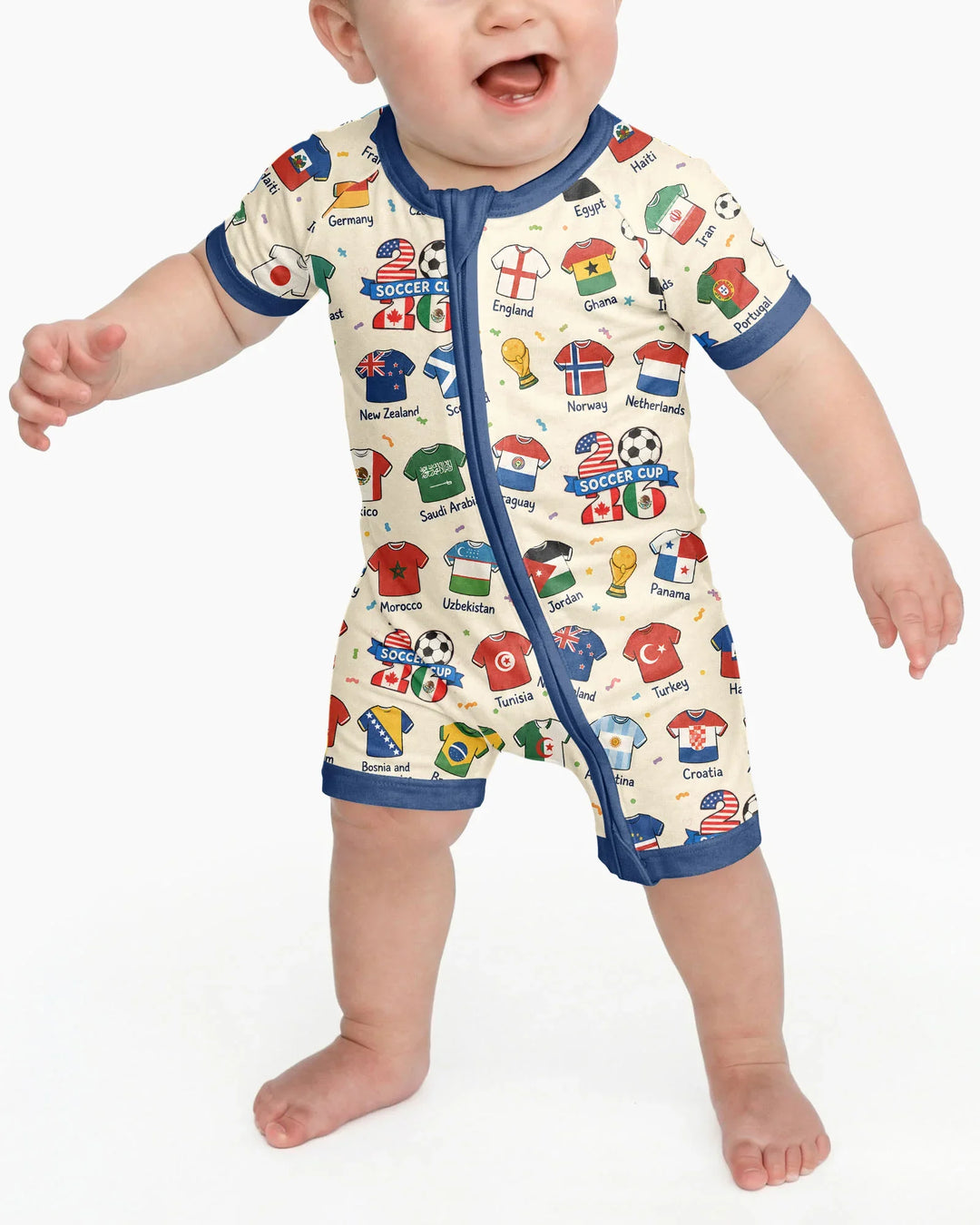 2026 Soccer World Jersey Flag Bamboo Shorty Zippy