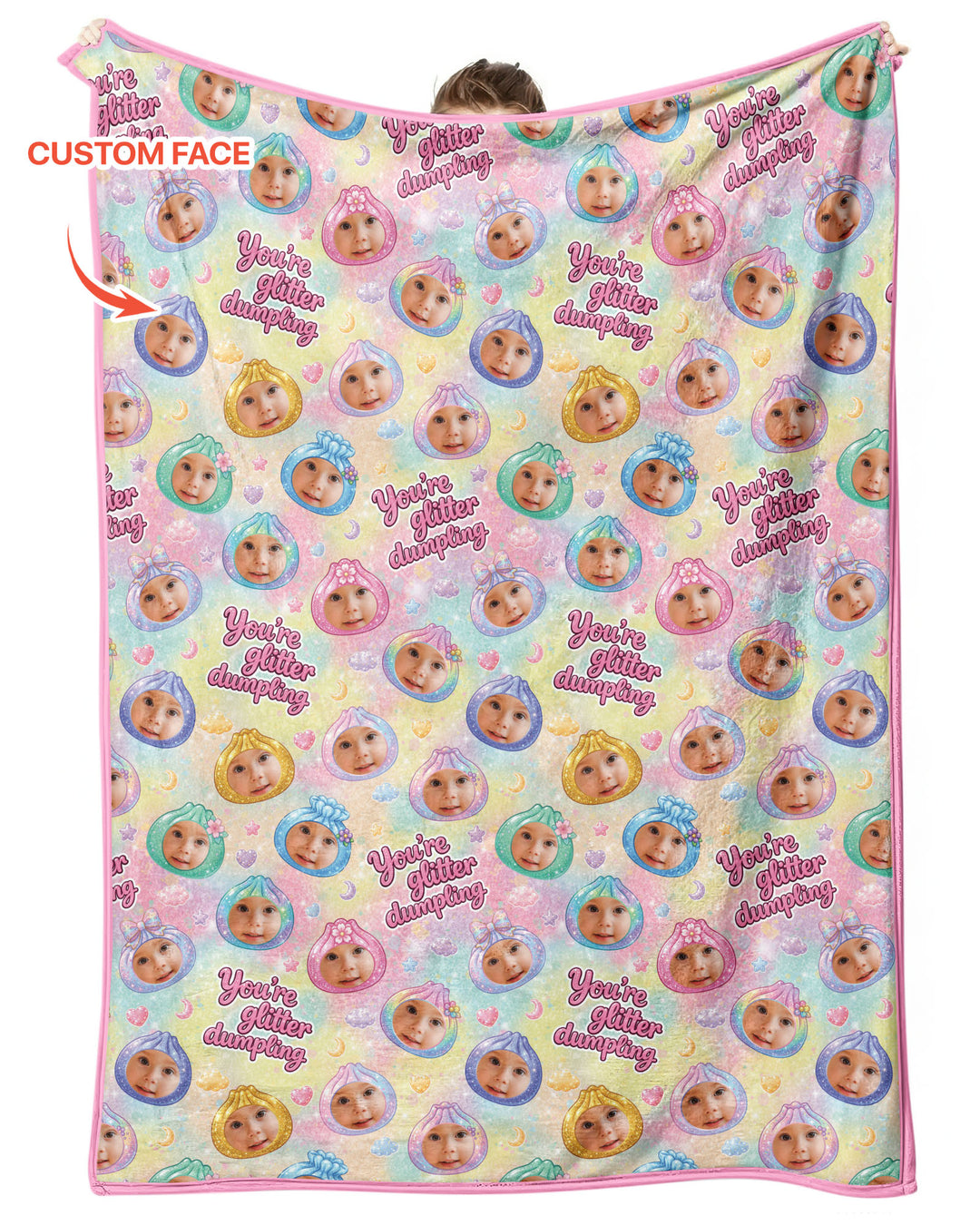 Custom Photo You're Glitter Dumpling Bamboo Blanket