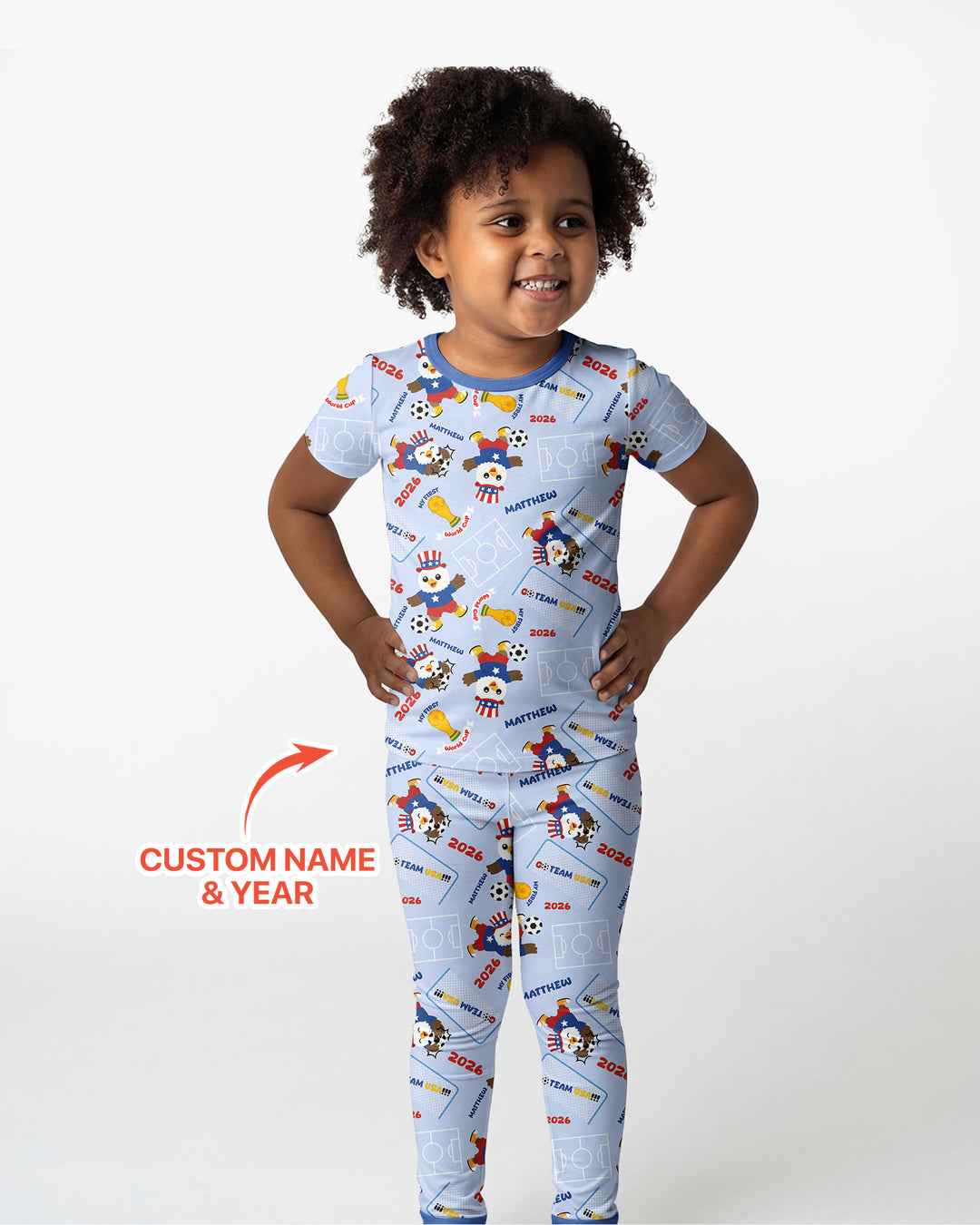 Conjunto de pijama de dos piezas de bambú de manga corta, plantilla personalizada
