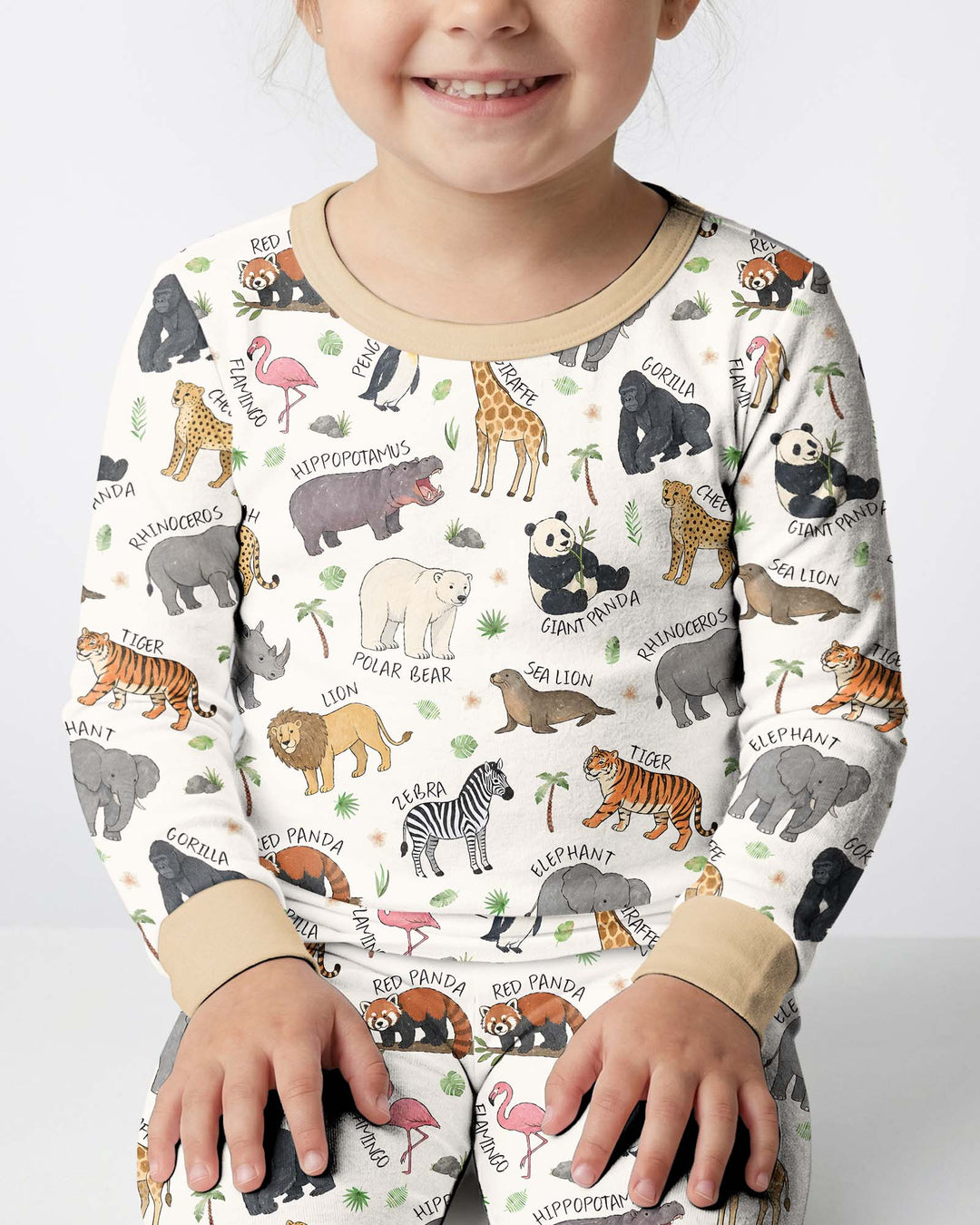 Safari Animals Bamboo Two Piece Long Sleeve Pajama Set