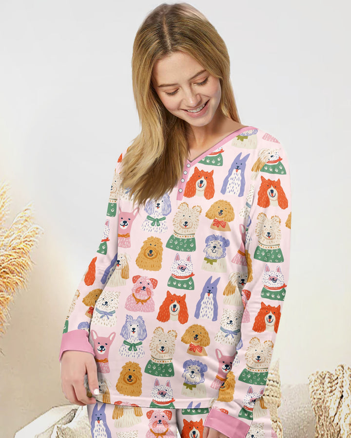 Plantilla de conjunto de pijama de mujer de bambú