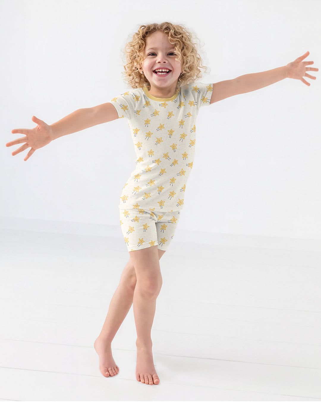 Happy Little Stars Family Matching Bamboo Two Piece Short Sleeve Shorts Pajama Set